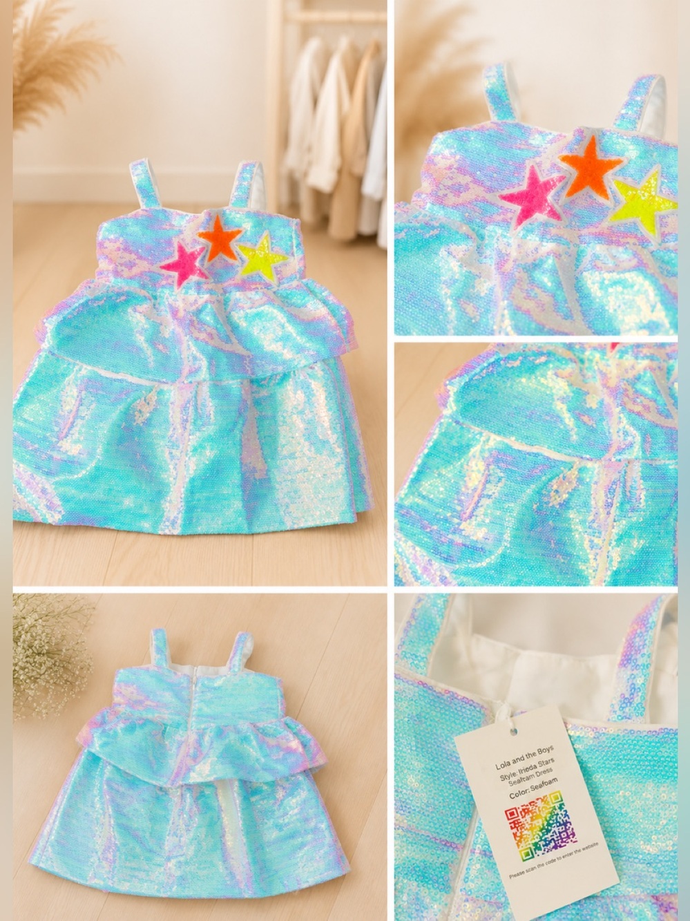 Lola + The Boys Tiered Sequin Star Dress size 2